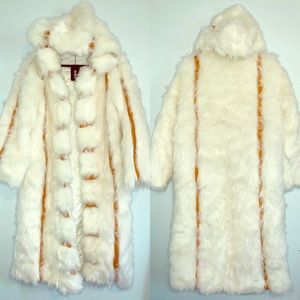 Brand New Faux Fur Coat w/Hoodie $325